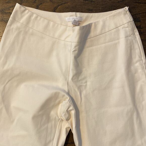 Chico’s cream stretch flat front straight leg ankle pants‎ size 2(12) - Picture 1 of 6